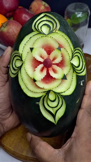 Amazing Watermelon Carving Flower Design 🌸 | Fruit Carving Art | Kitchen Art SL#shorts