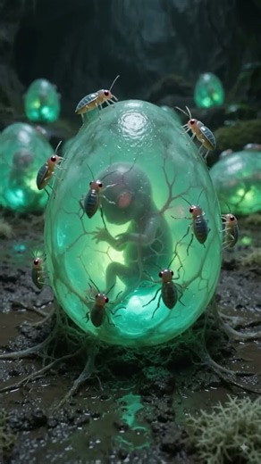 Dark Cave Secrets | Glowing Alien Eggs Hatching#Alien #SciFi #Hatching #Dark #Creepy #Fantasy