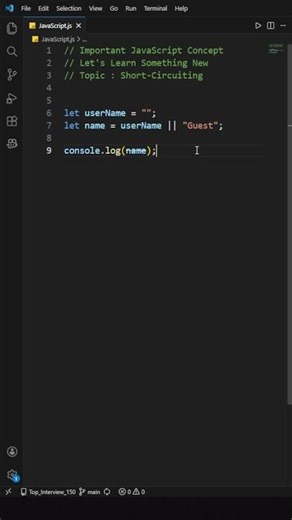 JavaScript Logical OR Operator | Short-Circuiting Explained 🧑‍💻 #javascript #coding #shorts #tech