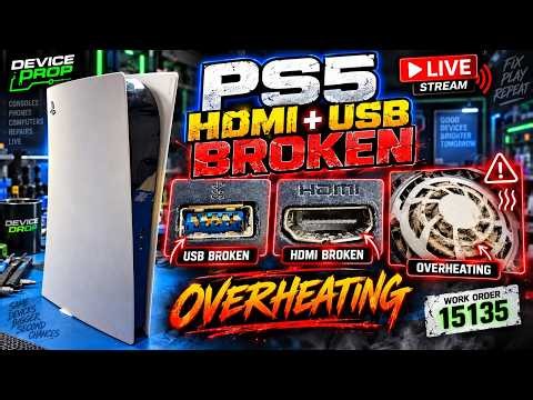 🔴 LIVE PS5 Repair | Broken HDMI + USB Port & Overheating | Work Order 15135