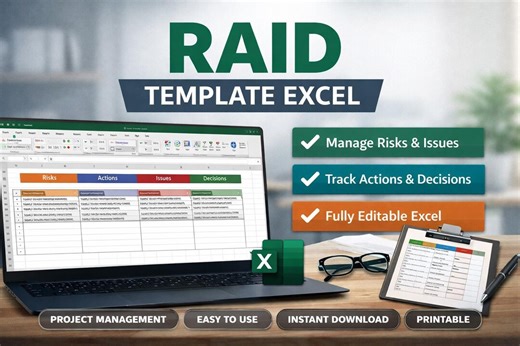 Project Management Template Bundle | RAID Log, Meeting Minutes, RAG Report - Etsy