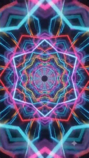 Hypnotic Kaleidoscope Lights ✨ 4K Neon Tunnel Animation #Shorts