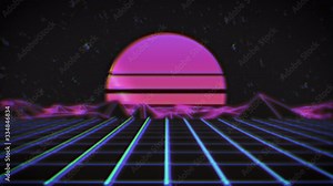 Outrun Retro 80s Background Loop 4K