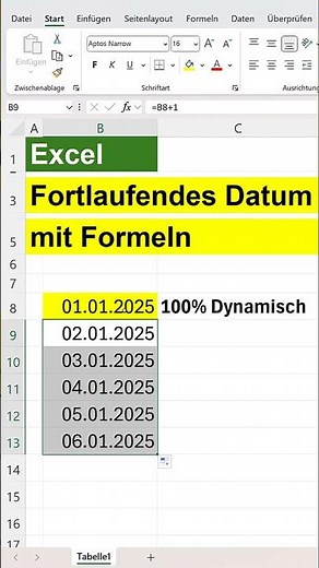 Using sequential dates dynamically with formulas in Excel – explained simply