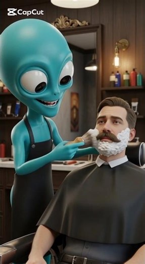 What Happens When an Alien Becomes a Barber?! 👽😂 #shorts #alien