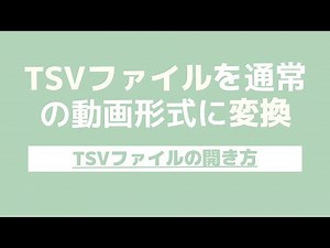 TSVファイルを通常の動画形式に変換【TSVファイルの開き方】