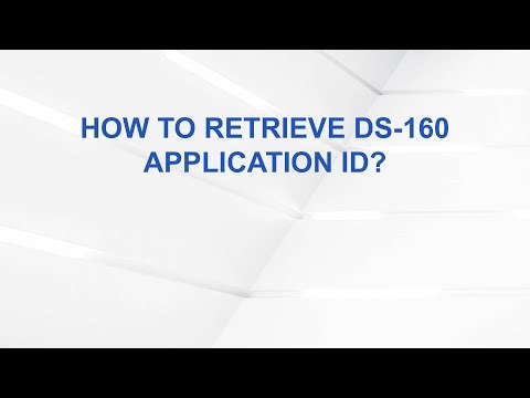 How to retrieve DS-160 application ID?