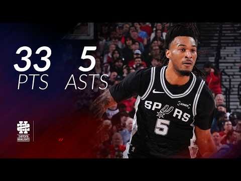 Stephon Castle 33 pts 5 asts vs Blazers 2026 PO G3