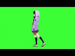✔️Anime School Girl walking (Mio Akiyama - K-On) - GREEN SCREEN EFFECTS: