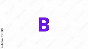 B Letter Text Animation. Alpha matte with transparent background 4K resolution.