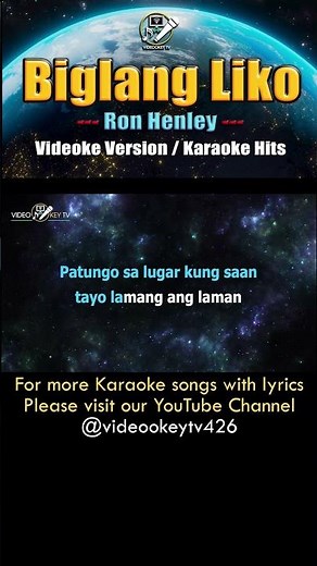 Biglang Liko - Ron Henley-Karaoke Teaser#videookeytv #karaokesongswithlyrics #karaokesongs #karaoke