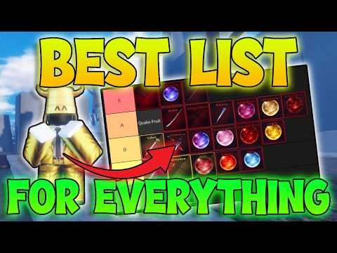 BEST Sailor Piece Tier List FOR EVERYTHING - Tier List For SWORDS, MELEE, RACES, CLAN, FRUITS!