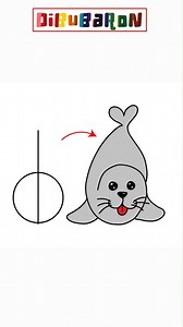 Truco para dibujar una Foca paso a paso | Dibujos fáciles | DibuBaron