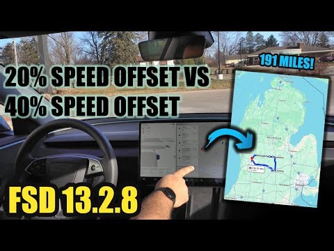 Testing Tesla's Max Speed Offset 40% vs 20% | Lansing Route