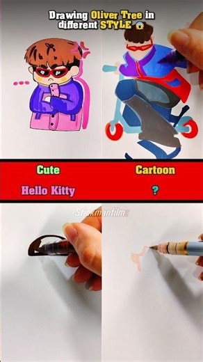 Drawing Oliver Tree in different STYLE #art #drawing #shorts