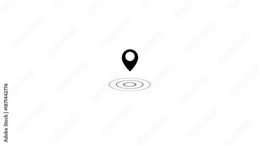 Map pin icon, gps pointer. location route gps position navigator sign and travel navigation pin road map pointer symbol. Location sign. Locate symbol 4k animation on transparent background.
