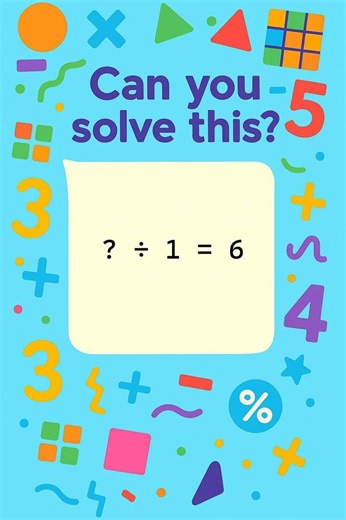 Easy Division Puzzle for Kids! ? / 1 = 6
