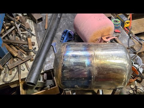 Making mini offset smoker from 33lb tank part 3