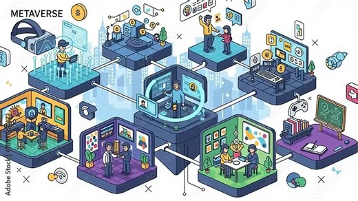 Metaverse Concept with Virtual Reality Environments.