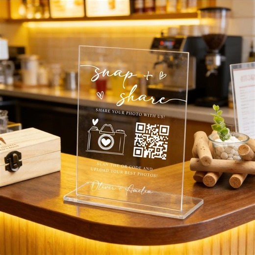 Wedding Photos QR Code Sign, Snap & Share QR Code Sign,wedding Photos Sign, Bridal Shower Snap and Share Photo Scan and Share DIY Sign, - Etsy