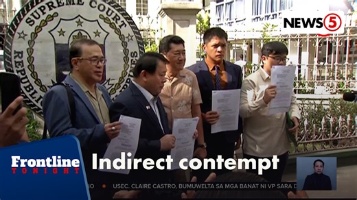 #FrontlineTonight | Naghain ng petisyon sa Korte Suprema ang ilang pro-Duterte lawyers para patawan ng indirect contempt si Senate President Tito Sotto. For more videos, visit us at www.news5.com.ph | News5