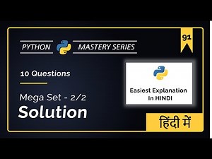 [Set Mega Set 2/2] 10 Must-Solve Python Sets Questions (with Solutions) in Hindi | WAPP Practice