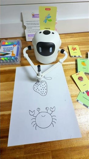 Drawing Robot for Kids, Voice Interactive Educational Drawing Machine, with 150 Cards 12 markers 5