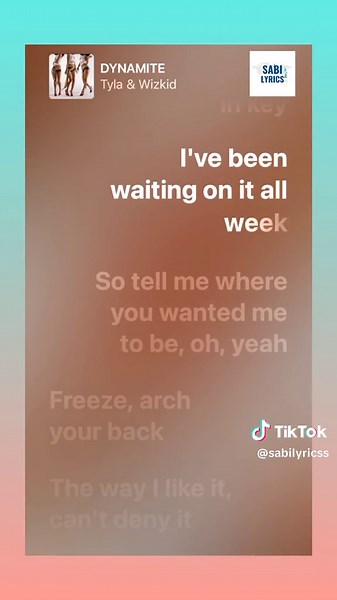Tyla & Wizkid - Dynamite Lyrics Video