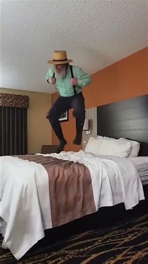 What happens when an Amish man stays in a hotel room.