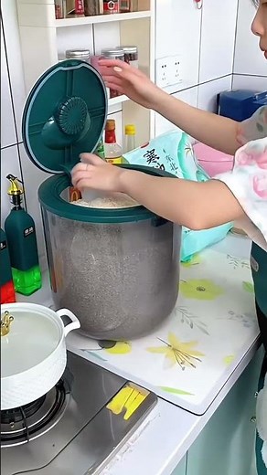 Sealed Rice Storage Container🍚✨ Keep Grains Fresh and Organized with Easy Dispensing! #Kitchen