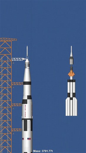 Recreating Saturn V with only Basic Parts… #shorts