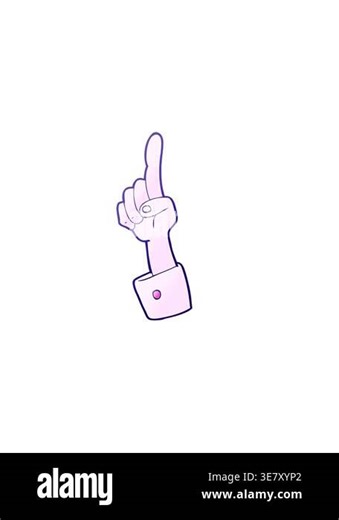 horizontally vibrating animation of a cartoon pointing hand Stock Video Footage - Alamy