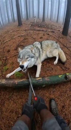Too Close! Releasing Angry Wolf from Trap POV