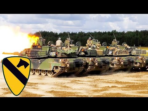 Steel Cavalry. US Army M1A2 Abrams tanks at a training ground in Poland.