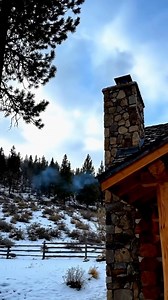 Could You Spend the Holidays in a Tiny Snow Cabin? Wrapped in snow and silence, this small wooden home glows with warmth. A dream winter getaway for couples or solo travelers. #RetreatLife #CozyCabin #cozy #CabinLife #cabin | Mountain Cabin