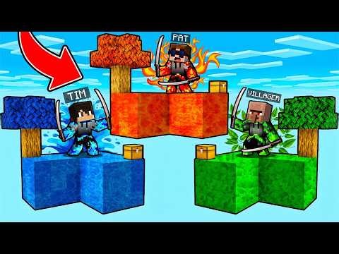 Pat FEUER vs. WASSER vs. ERDE SKYBLOCK KAMPF in Minecraft!