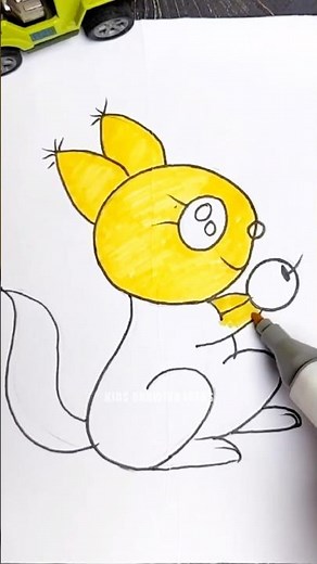 Cute Squirrel Drawing Tutorial for Kids 🐿️ | Easy & Fun Drawing for Kids #shortsfeed #shortsvideo