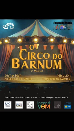 Espaço Cultural PÉ DiReitO on Instagram: "“O Circo do Barnum” é um musical vibrante que convida você a entrar em um mundo onde os sonhos não têm limites. Inspirado na trajetória do lendário showman que deu origem ao universo de O Rei do Show, o espetáculo acompanha P. T. Barnum, um visionário capaz de transformar o extraordinário em realidade. Quando Barnum decide criar um circo como ninguém jamais viu, ele reúne artistas únicos, talentosos e cheios de histórias incríveis. Juntos, eles formam um