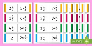 Multiplication with Fractions and Whole Numbers Loop Cards