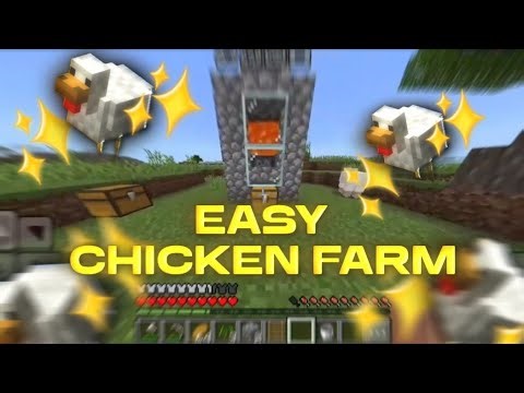 Easiest Minecraft AFK Chicken Farm Tutorial Pocket Edition And Bedrock 1.21