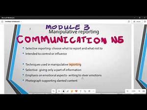 Communication N5 Module 3 Manipulative Reporting