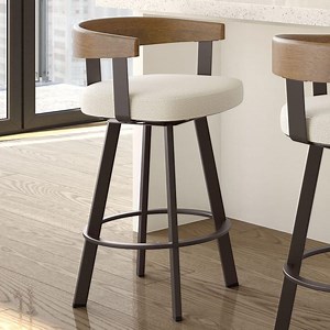 Reviews for Amisco Lars 30 in. Cream Boucle Polyester/Dark Brown Metal Swivel Bar Stool | Pg 1 - The Home Depot