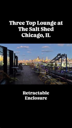 Year-round Chicago skyline views, even in the winter ❄️ #retractableroof #chicago #architecture