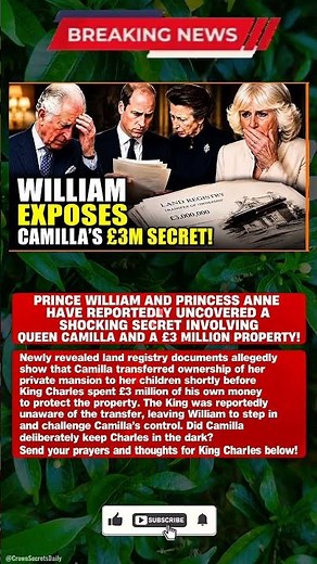 WILLIAM UNCOVERS CAMILLA’S £3M PROPERTY SECRET #princewilliam #camilla #newsupdate #royalfamily