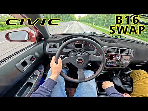 1998 Honda Civic with a B16 VTEC SWAP does 9000RPM!