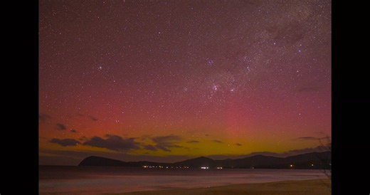 Timelapse from some aurora activity last week - Bruny Island. | Bruny Island Aurora Photography