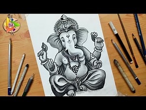 Ganesh Chaturthi Ganpati drawing || Easy Ganesh ji Pencil sketch for beginners ( Bangla drawing )