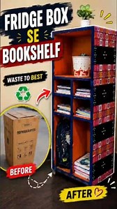From Fridge Cardboard Box to a Beautiful Storage Shelf | Best Out of Waste