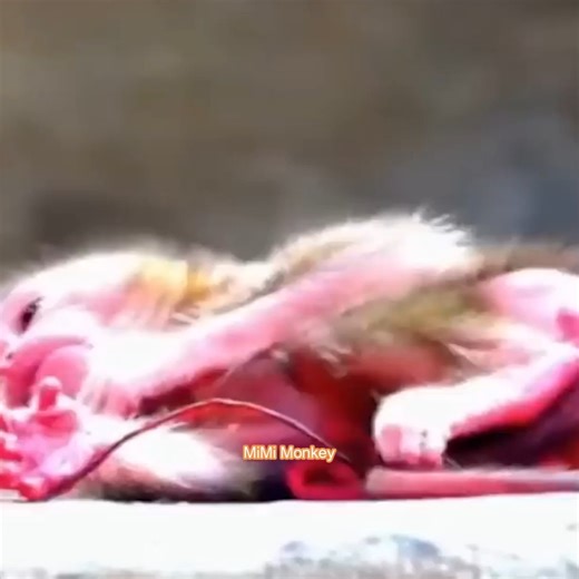 The poor baby monkey encountered a mean mother monkey who didn't know how to take care of her baby. | MiMi Monkey