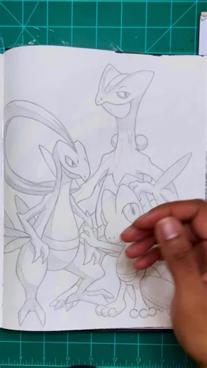 Artboy Shelly on Instagram: "TREECKO (Evolution 🍃) @pokemon @pokemon_jpn @pokemongoapp @pokemontcg Artist: Shel McNeill • • • #art #artwork #painting #paint #draw #artist #artreels #reels #sketch #drawing #artoftheday #artdaily #pokèmon #pokemon #pokemongreen #leafgreenversion #treecko #pikachu #pokemontcg"